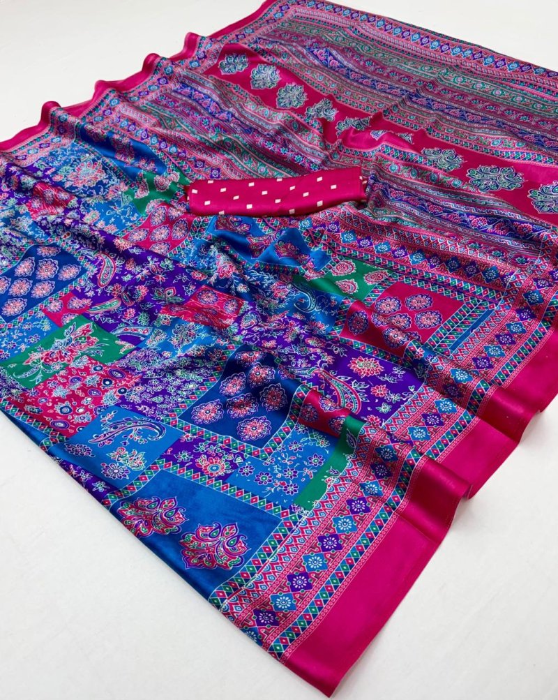 Pure Ajrakh 063 By Rajtex Modal Satin Ajrakh Print Saree